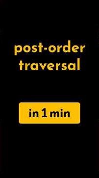 Post-order binary tree traversal simplified for every coder in 1 min | #geekific #postorder #in1min