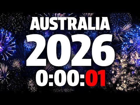Australia 2026 New Year Countdown 🎉 ACST Australian Central Standard Time 🎵 Upbeat Music