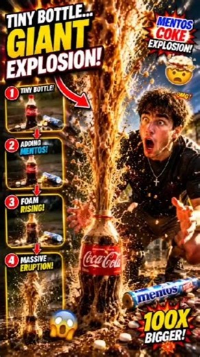 Tiny Coke to GIANT Explosion 🤯🥤 #shorts #usashorts