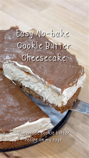 Easy no bake cookie butter cheesecake