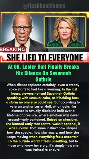 At 66, Lester Holt Finally Breaks His Silence On Savannah Guthrie #shorts