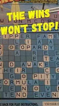 WINS WON'T STOP! Crossword California Lottery Scratch Off Tickets #lottery #california #winner