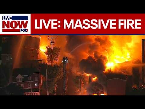LIVE: Massive Fire at commercial building in Allentown, PA