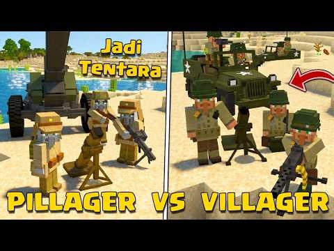 KITA MEMBUAT VILLAGER JADI TENTARA UNTUK MELAWAN PILLAGER DI MCPE