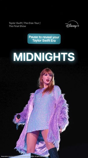 Pause and tell us — which Taylor Swift era did you land on? Relive every era by streaming Taylor Swift | The Eras Tour | The Final Show, then continue the journey with The End of an Era on #DisneyPlusSG. | Disney (SG)