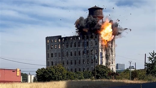 Centennial Mills water tower demolished after major fire