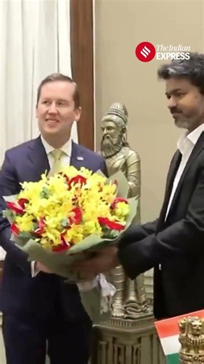 US Ambassador to India Sergio Gor Meets Tamil Nadu CM C Joseph Vijay in Chennai