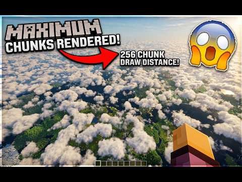 Whole Minecraft World Loaded 😱 | 256 Chunk Render Distance | Realistic Graphics