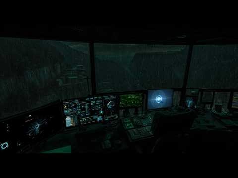 Dark Sci-Fi Cockpit Ambience 🌧️⚡ | Rain & Thunder Sounds for Study, Coding & Sleep