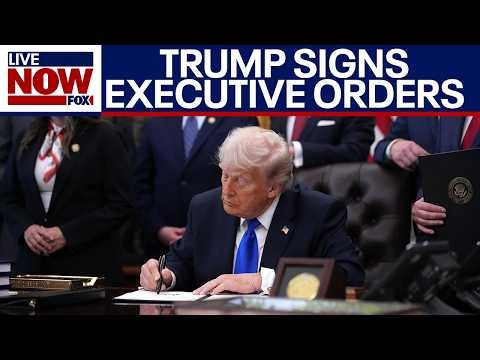 President Trump signs executive orders in Oval Office