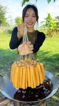 Cooking yummy deep fried hotdog fry noodle recipe