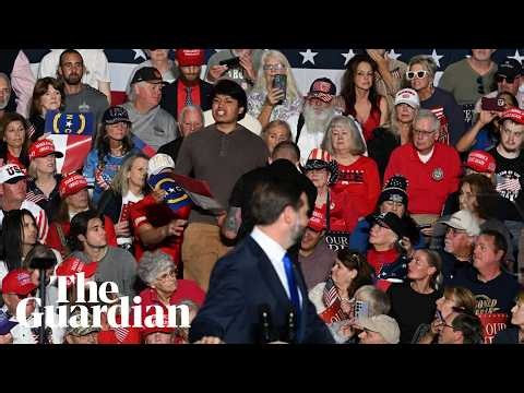 Protester yells 'release the Epstein files' at JD Vance rally