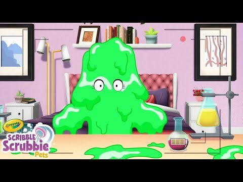 She's Covered In Slime! | Crayola Scribble Scrubbie | Funny Cartoons for Kids