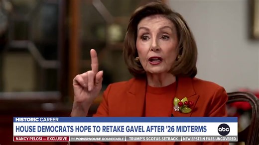 Speaker Emerita Nancy Pelosi told ABC News' Jon Karl she is confident that Democrats will retake the House of Representatives in the 2026 midterms and that Minority Leader Hakeem Jeffries will hold the speaker’s gavel. https://abcnews.visitlink.me/vU8EBH | ABC News