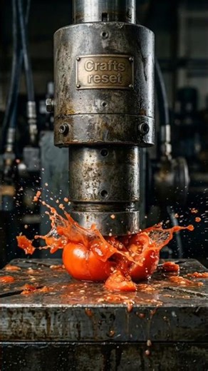 Hydraulic Press vs Tomato: Satisfying Explosion in 4K #craft #Satisfying #oddlysatisfying
