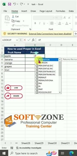 How to use Proper Function in excel/Proper Formula in excel #excel #dca