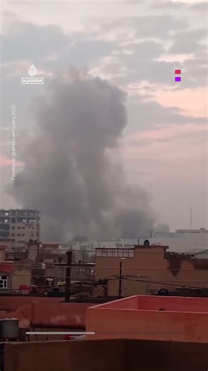 Thick plumes of smoke rise over Iraq’s Mosul after strikes | AJ #shorts