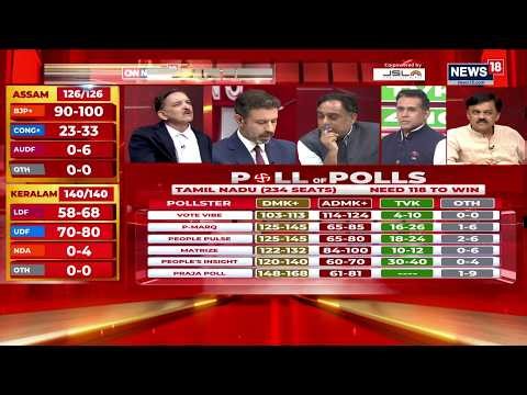 Tamil Nadu Polls: AIADMK Set for Comeback In TN? TVK Gains Ground With 4–10 Seats Projected | News18