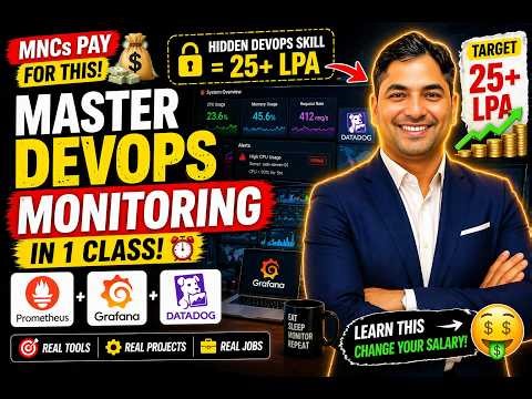 Master DevOps Monitoring in 1 Class | Prometheus + Grafana + Datadog Full Roadmap | 25+ LPA