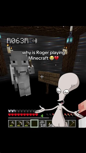 Roger plays Minecraft Horror for the first time 😭 #thanksnick #minecraft #americandad