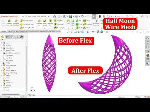 Half Moon Wire Mesh Modeling in SolidWorks