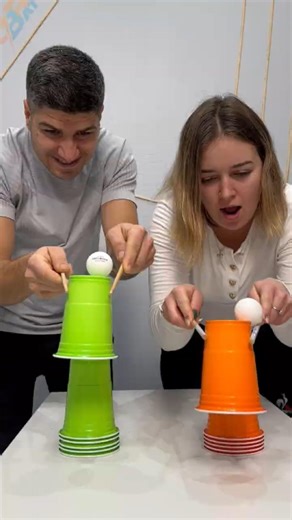 Chopstick Cup Stack Challenge 🤯🥢 Don’t Drop the Ball! | Crazy Battles #201