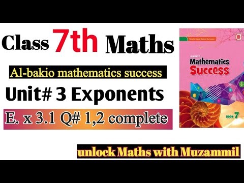 class 7 albakio mathematics success unit 3 ex 3.1 questions 1 & 2 
