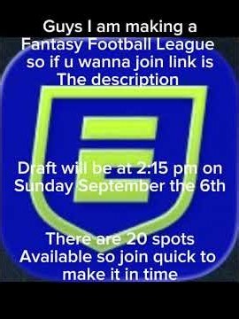 Link in the Discription #football #espnfantasy #join #plsgoviral #limited