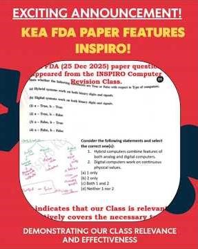 KEA FDA 2025 Exam Directly from INSPIRO Computer Revision Class|#fda #inspiroclass #keaexam