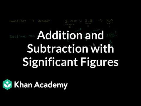 Addition and subtraction with significant figures | Science | Khan Academy