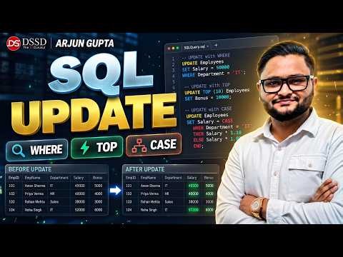 SQL Class: UPDATE Clause | WHERE, TOP & CASE Statements | Arjun Gupta - DSSD