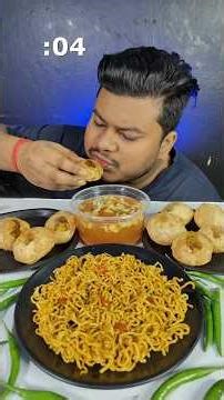 Spicy Golgappa Spicy Maggi Noodles Challenge In 100 Seconds | Panipuri | Fast Food Eating #shorts