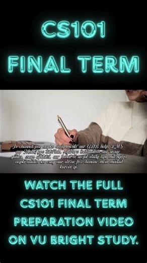 CS101 Final Term Preparation | Important Topics You Must Study | VU #shorts #computerscience #cs101