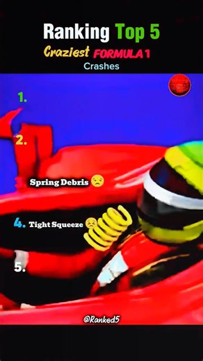 Craziest F1 Moments Ranked! #Formula1 #motorsport #top5 #crash #automotive #shorts