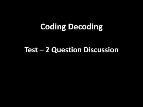 Coding Decoding Test - 2 Discussion