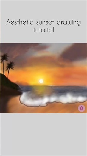 How to draw aesthetic sunset tutorial #procreate #digitalart #tutorial #foryou #yt #ytshorts