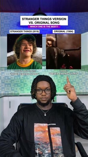 Stranger Things Version Vs Original Song: Dustin and Suzie NeverEnding Story #shorts #strangerthings