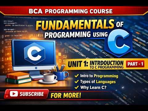 Fundamentals of Programming Using C | Unit 1 Introduction to C Programming (Part 1)