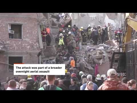 GRAPHIC WARNING: Recovering bodies after a deadly Russian missile attack