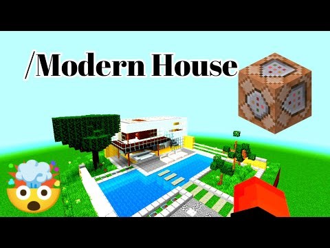 How to make a morden house with command block! In just 2 minutes
