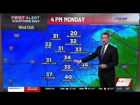 First Alert Forecast: Spotty rain today, cold arrives Monday