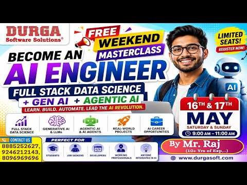 FULL STACK DATA SCIENCE with Gen AI, Agentic AI & AI Agents (FREE AI Master Class) @ DURGASOFT