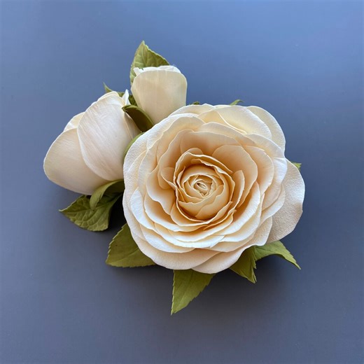 Extra Large Beige Rose Brooch. Oversize Brooch. Flower Pin. Gift for Her. - Etsy