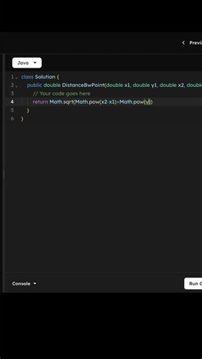Distance Between Two Points in Java 📍 | Euclidean Formula Tutorial #shorts #java
