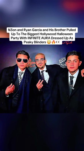 N3on and Ryan Garcia and His Brother Pulled Up To The Biggest Hollywood Halloween Party With INFINITE AURA Dressed Up As Peaky Blinders 😳🔥👀#n3on #ryangarcia #fyp