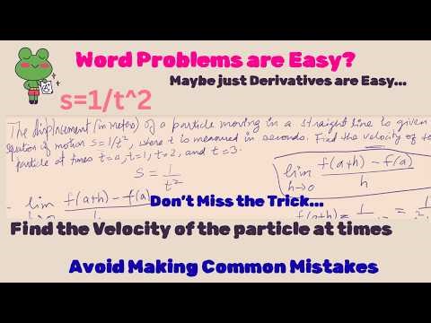 Find the velocity of the particle | Derivatives | Solved Step by Step