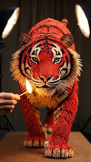 “10,000 Matchsticks Tiger… Then I Lit It On Fire! 🔥🐯”