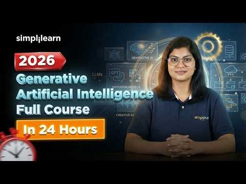 Generative Artificial Intelligence Full Course 2026 | Gen AI Tutorial For Beginners | Simplilearn