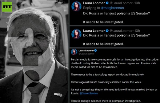 ❗️LINDSEY GRAHAM DIED FROM AORTA RUPTURE LINKED TO HARDENING OF THE ARTERIES — preliminary findings point to NATURAL CAUSE OF DEATHComes after Laura Loomer suggested 'RUSSIAN POISONING' may have been involvedMaybe someone should update Ms. Loomer on latest findings