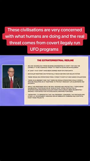 Dr Greer speaking about how these extraterrestrial civilisations are very much concerned with the trajectory humans are taking and the real threat are ilegaly run UFO programs #uap #Aliens #Disclosure #AREA51 #UFO
